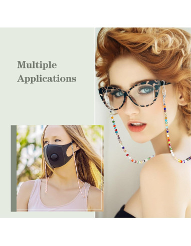 Cadenas de Gafas Fintie 3 Pcs con Cuentas Coloridas 84 cm