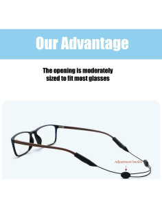 Correas Ajustables para Gafas 4 PCS - Negro - Deportivas 2