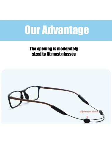 Correas Ajustables para Gafas 4 PCS - Negro - Deportivas