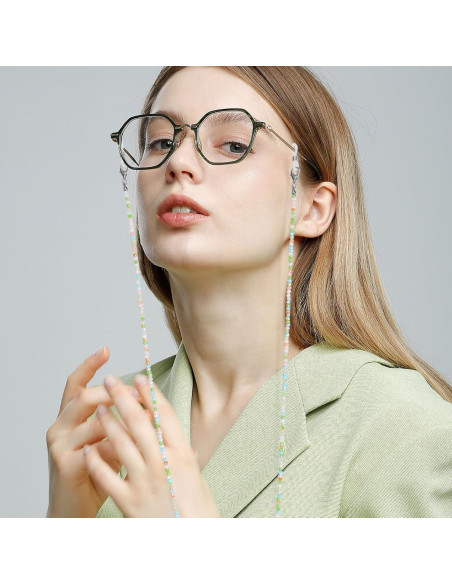 Cadenas de Gafas Fintie 3 Pcs con Cuentas Coloridas 84 cm