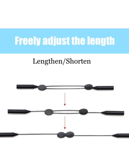 Correas Ajustables para Gafas 4 PCS - Negro - Deportivas