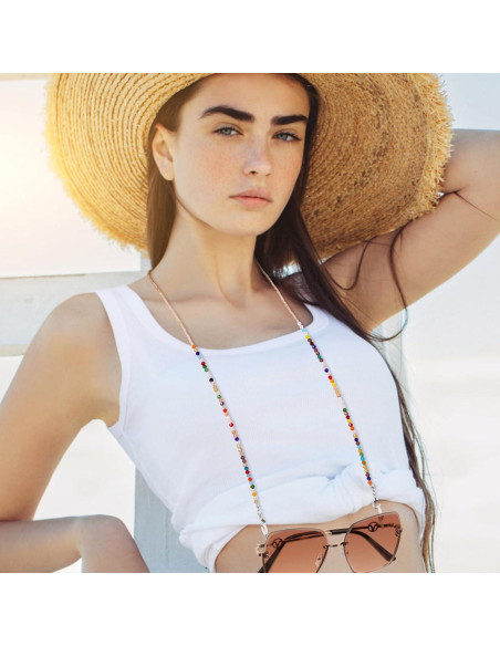 Cadenas de Gafas Fintie 3 Pcs con Cuentas Coloridas 84 cm