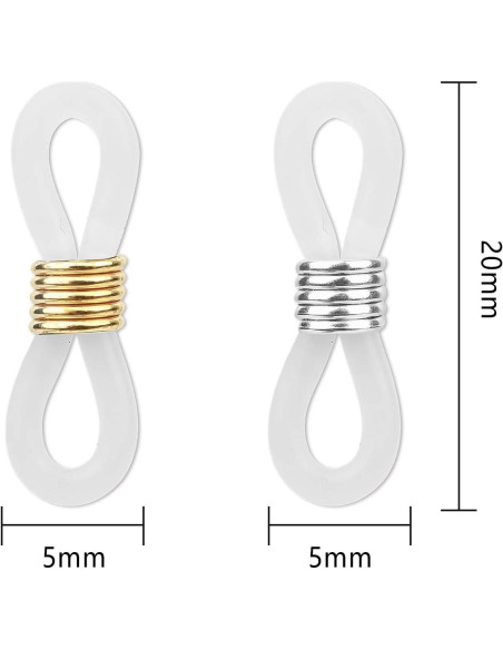 Extremos de Cadena para Gafas HUIHUIBAO 20 Piezas Ajustables