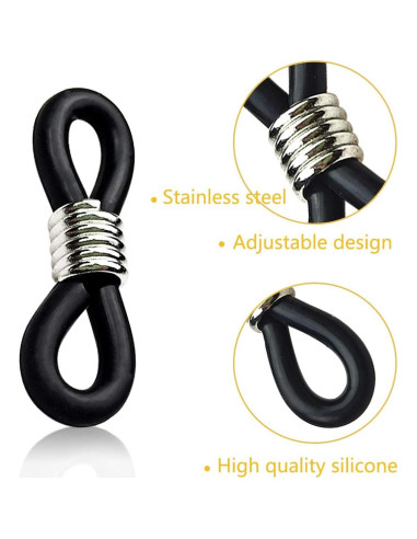 Conectores de Goma Ajustables TTSAM 20 Piezas para Gafas