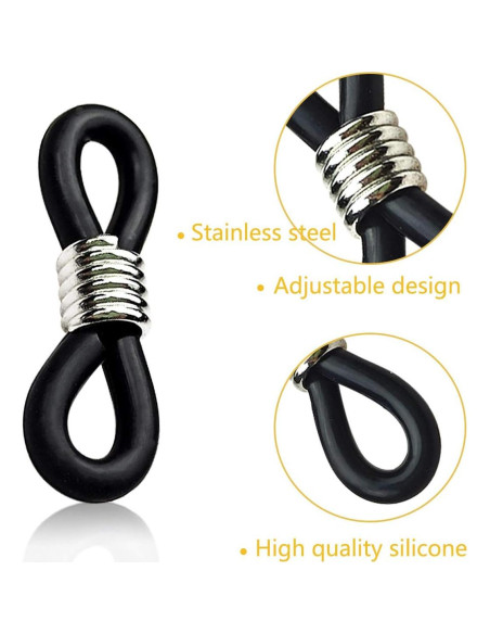 Conectores de Goma Ajustables TTSAM 20 Piezas para Gafas