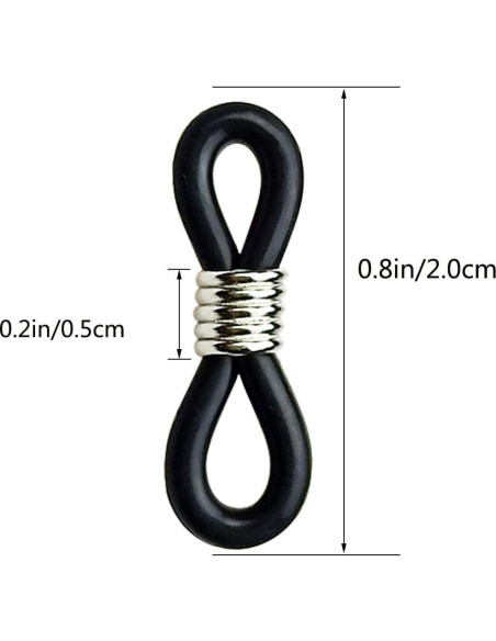 Conectores de Goma Ajustables TTSAM 20 Piezas para Gafas