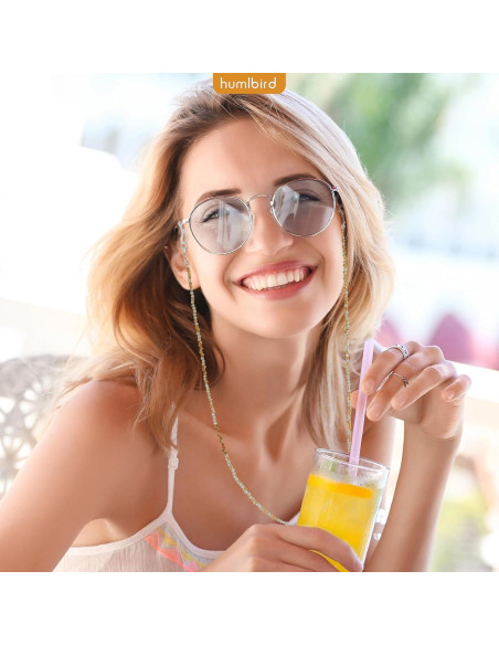 Cadena de Gafas Humlbird para Mujeres 65.5 cm Cristal Natural