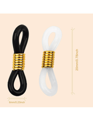 Extremos de cadena para gafas CTZD - 24 piezas antideslizantes