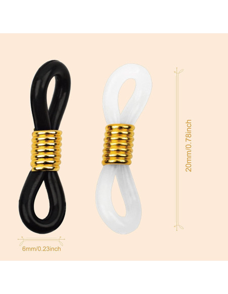 Extremos de cadena para gafas CTZD - 24 piezas antideslizantes