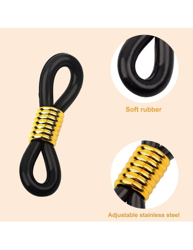 Extremos de cadena para gafas CTZD - 24 piezas antideslizantes