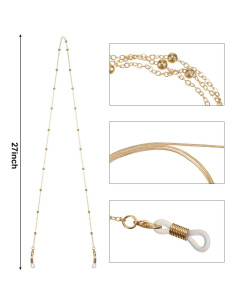 Cadena de Gafas 10 Piezas Beads para Mujeres 66 cm 2