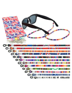 12 Piezas Correa para Gafas Colorida Ajustable Unisex