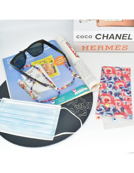 12 Piezas Correa para Gafas Colorida Ajustable Unisex