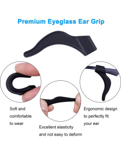 Sujetadores para Gafas Hishelf 12 Pares Silicona Antideslizante 2