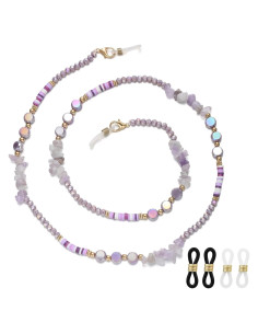 Cadena de Gafas Amatista y Arcilla - Soporte Estiloso