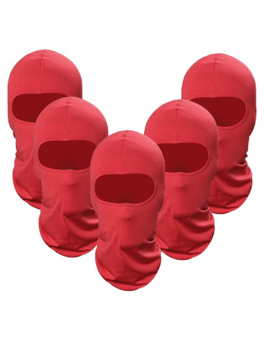 Paquete de 5 Mascarillas Balaclava Rojas para Hombre