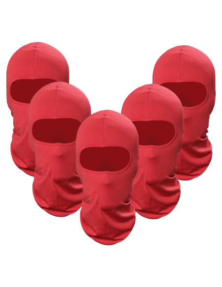 Paquete de 5 Mascarillas Balaclava Rojas para Hombre Paquete de 5 Mascarillas Balaclava Rojas para Hombre