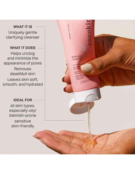 Limpiador Facial AHA Cocokind 125g - Suave y Exfoliante