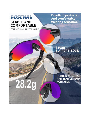 Gafas de sol deportivas Rosemal 7221 polarizadas UV400
