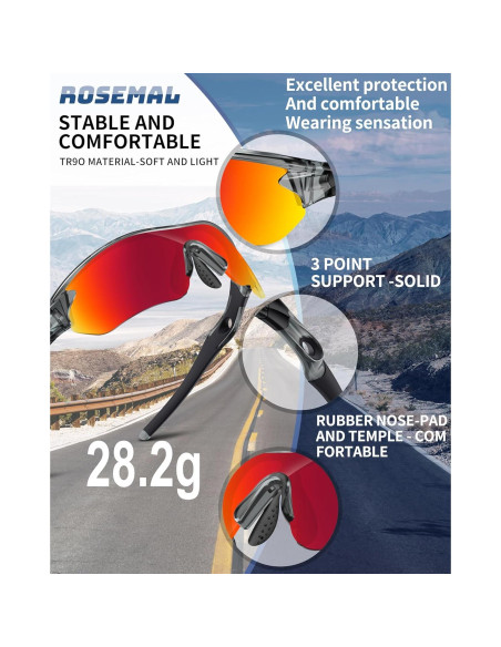 Gafas de Sol Deportivas Rosemal UV400 Polarizadas TR90