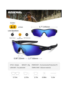 Gafas de Sol Deportivas Rosemal UV400 Polarizadas Unisex 2