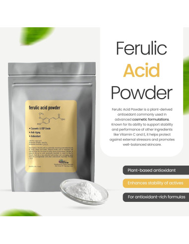Polvo de Ácido Ferúlico Puro 99% Talsen 113 Gramos Cosmético