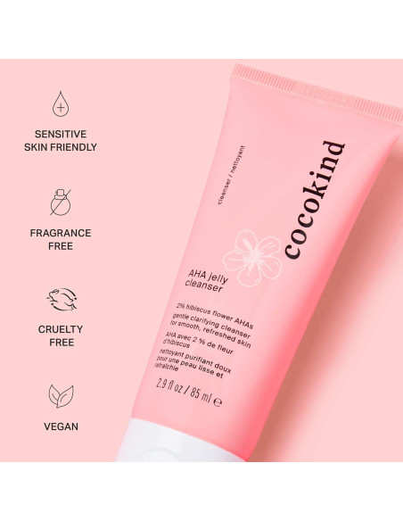 Limpiador Facial AHA Cocokind 125g - Suave y Exfoliante