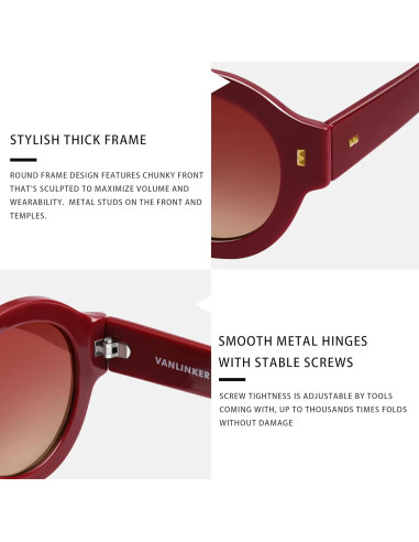 Gafas de sol polarizadas VANLINKER VL9743 unisex rojas