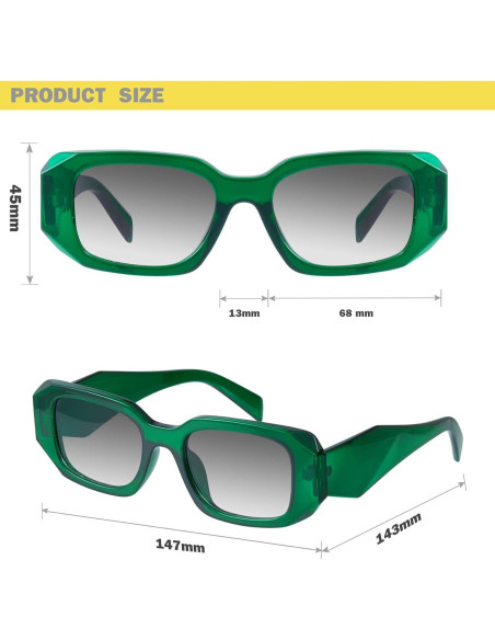 Gafas de Sol Rectangulares Mosanana Modelo Goulding UV400 Gafas de Sol Rectangulares Mosanana Modelo Goulding UV400