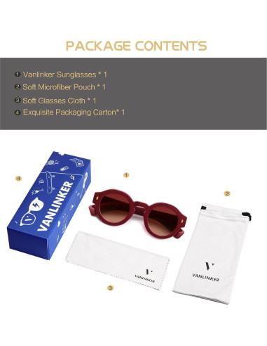 Gafas de sol polarizadas VANLINKER VL9743 unisex rojas