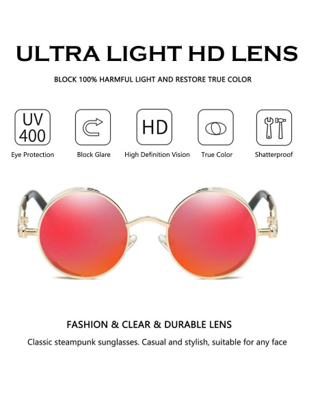 Gafas de Sol Redondas Metal UV400 Dollger - Estilo Retro