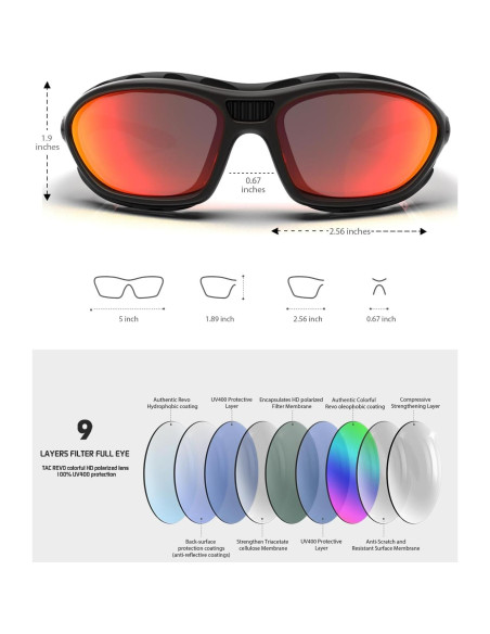 Gafas de Sol Deportivas BEACOOL Polarizadas Naranja