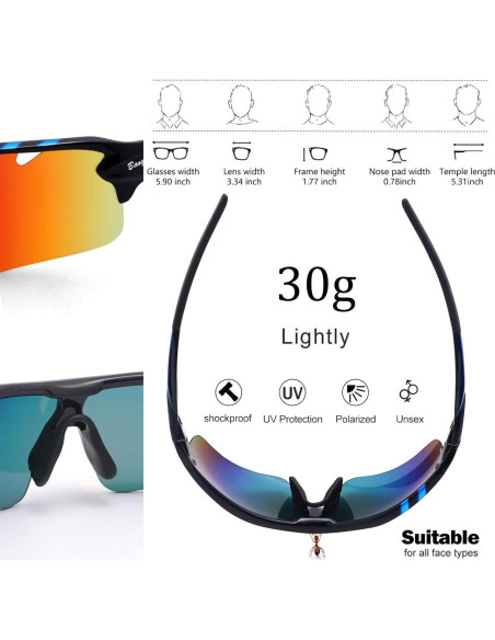 Gafas de sol deportivas BangLong con 5 lentes UV400