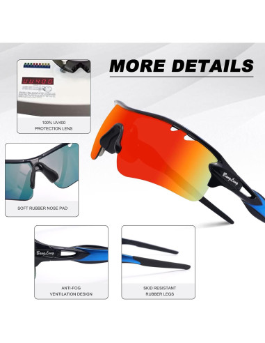 Gafas de sol deportivas BangLong con 5 lentes UV400