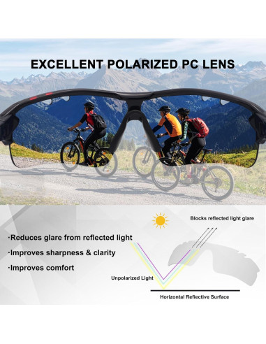 Gafas de sol deportivas BangLong con 5 lentes UV400