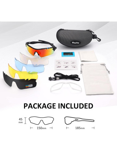 Gafas de sol deportivas BangLong con 5 lentes UV400
