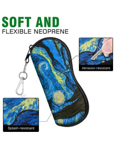 Funda para Gafas MoKo Neopreno 2 Paquetes Negra 2