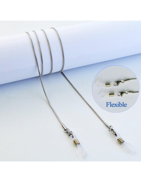 Cadena para Gafas Jmkcoz 80cm Acero Inoxidable Plateada