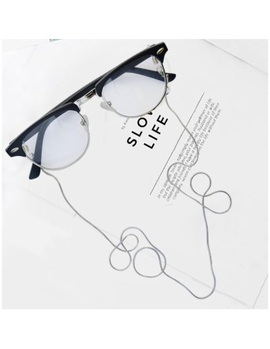 Cadena para Gafas Jmkcoz 80cm Acero Inoxidable Plateada