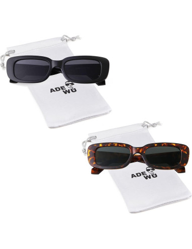Gafas de sol rectangulares ADE WU unisex retro 90s UV400