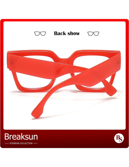 Gafas de bloqueo luz azul Breaksun B40 grandes rojas Gafas de bloqueo luz azul Breaksun B40 grandes rojas