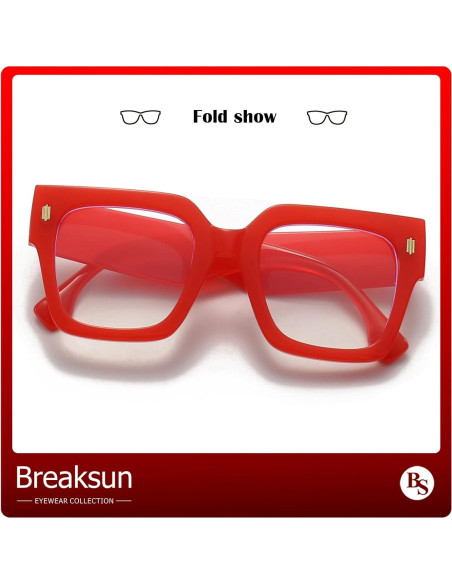 Gafas de bloqueo luz azul Breaksun B40 grandes rojas Gafas de bloqueo luz azul Breaksun B40 grandes rojas