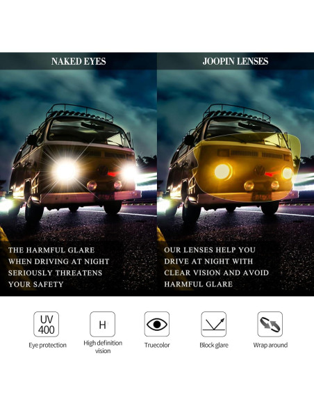 Gafas de sol deportivas Joopin UV400 para conducción nocturna Gafas de sol deportivas Joopin UV400 para conducción nocturna