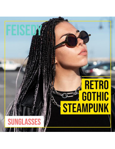 Gafas de Sol Retro Steampunk FEISEDY Modelo B1857 Bronce 2