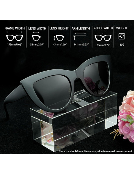 Gafas de sol ojo de gato Joopin polarizadas negras Gafas de sol ojo de gato Joopin polarizadas negras