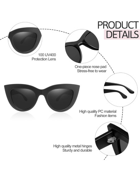 Gafas de sol ojo de gato Joopin polarizadas negras Gafas de sol ojo de gato Joopin polarizadas negras