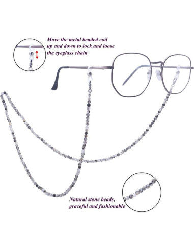 Cadena de Gafas KAI Top de Piedra Natural 73 cm