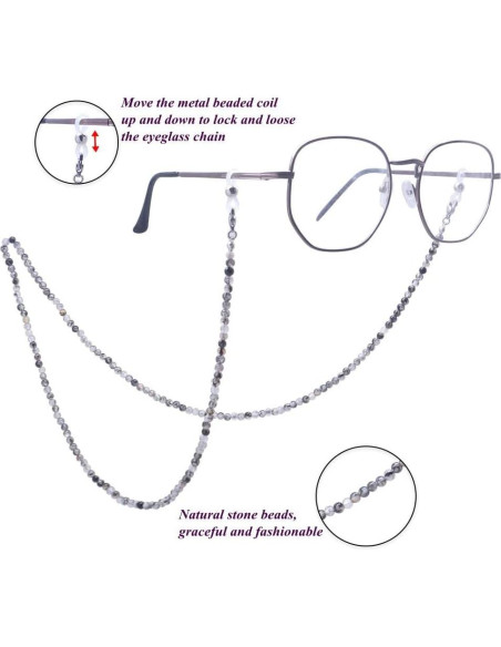 Cadena de Gafas KAI Top de Piedra Natural 73 cm