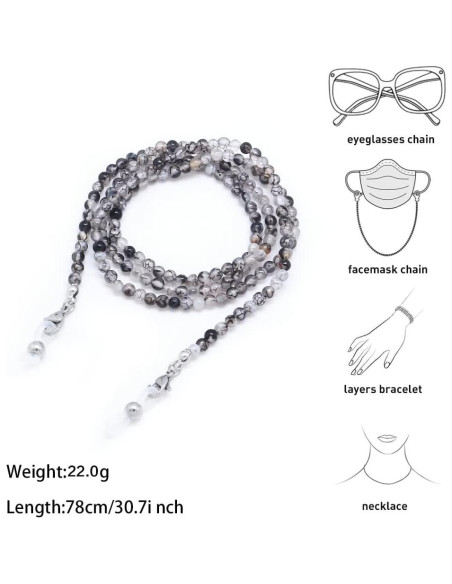 Cadena de Gafas KAI Top de Piedra Natural 73 cm