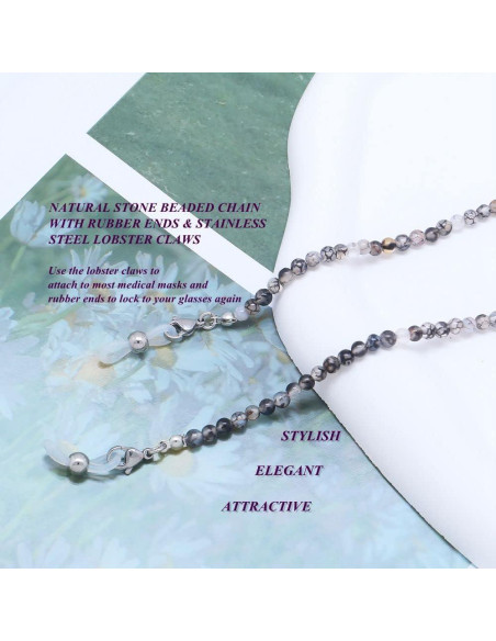 Cadena de Gafas KAI Top de Piedra Natural 73 cm